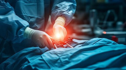 Surgeons Performing Minimally Invasive Surgery with Advanced Tools