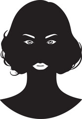 Super face look of girl outline in silhouette white background..
