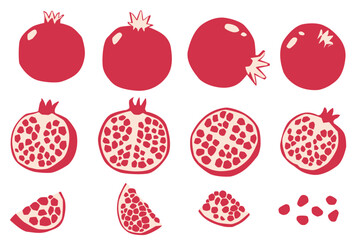 pomegranate vector logo isolated on white background.	