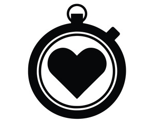 Obraz premium Heart Rate Monitor Stopwatch Icon Symbol for Health and Wellness