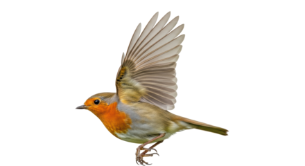 Isolated Robin in Flight