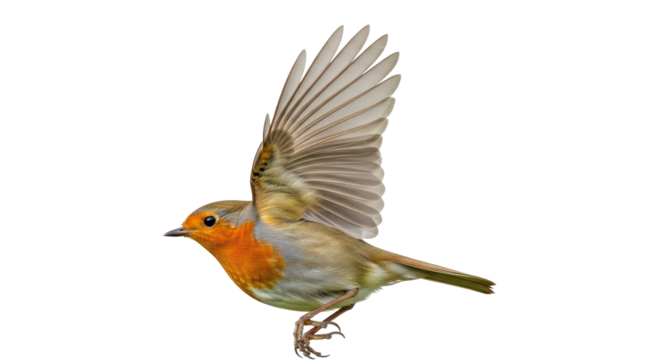 Isolated Robin in Flight