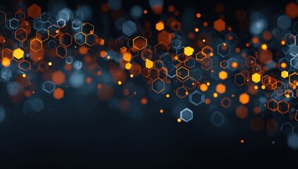 Abstract background of glowing hexagons