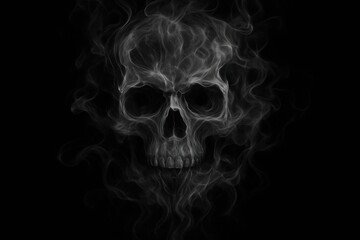 Ethereal skull smoke art