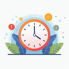 Obraz premium Animated Clock with Money Graphics