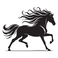 Obraz premium Dynamic horse galloping in a powerful silhouette