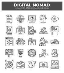 Digital Nomad Icons: Remote Work. Freelancing. and Online Business