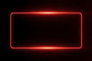 A red, glowing, rectangular frame border on a black background,