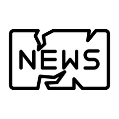 Breaking News Vector Line Icon Design