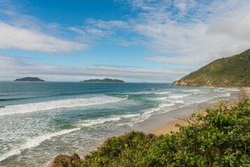 Fototapeta premium A view of Praia da Solidao in Florianopolis island, Brazil