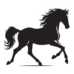 Obraz premium Dynamic horse galloping silhouette