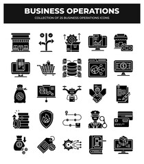 Collection of 25 Business Operations Icons: Streamline Your Workflow