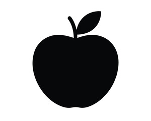 Black Apple Icon Vector Illustration of Fresh Fruit Symbol
