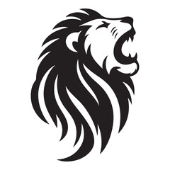 Fototapeta premium Majestic lion head silhouette for banners and advertisements