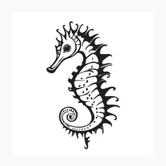 vector illustration of a seahorse