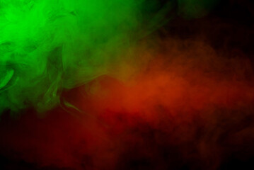 Green steam on a black background.