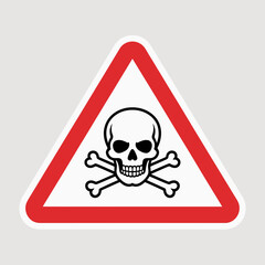 danger sign with skull