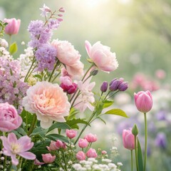 pink roses on a green background. a high resolution beautiful floral background. copy space