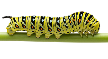 Isolated caterpillar, colorful insect