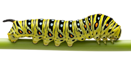 Isolated caterpillar, colorful insect