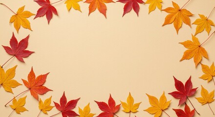 Frame made of autumn leaves