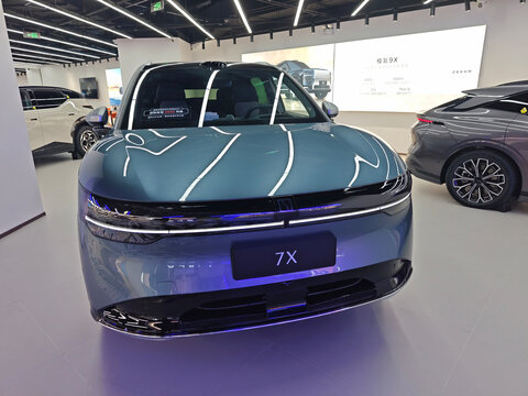 Shanghai,China-August 31st 2025: ZEEKR 7X electric SUV car in store