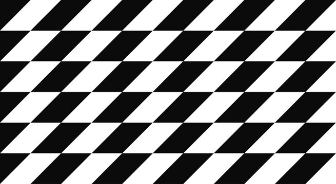 Black and white diagonal geometric pattern with bold parallelogram shapes, seamless abstract background design.