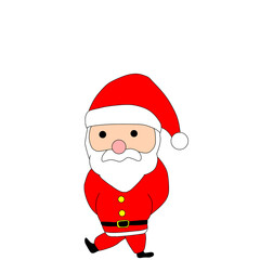 手を後ろに組んで立つサンタクロースのイラスト