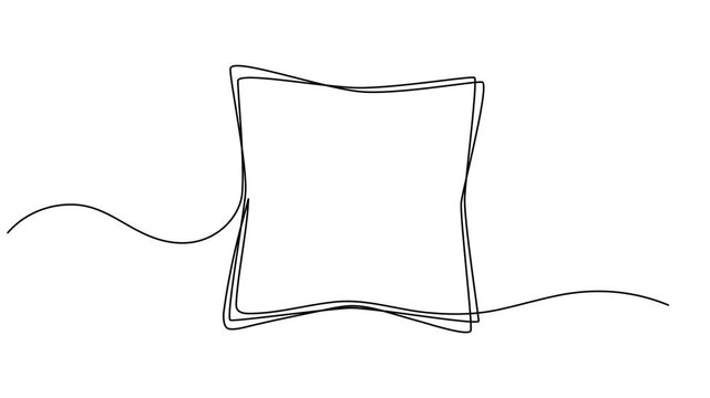 frame continuous one line drawing animation, Self drawing animation of single continuous line drawing flower arrangements in the corners of frame. Decorate photo frames to make them look