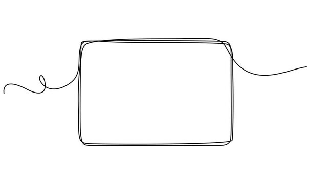 frame continuous one line drawing animation, Self drawing animation of single continuous line drawing flower arrangements in the corners of frame. Decorate photo frames to make them look