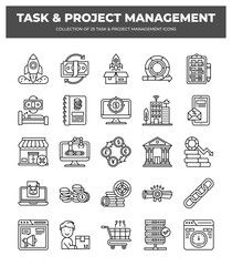 project management lineal icons pack