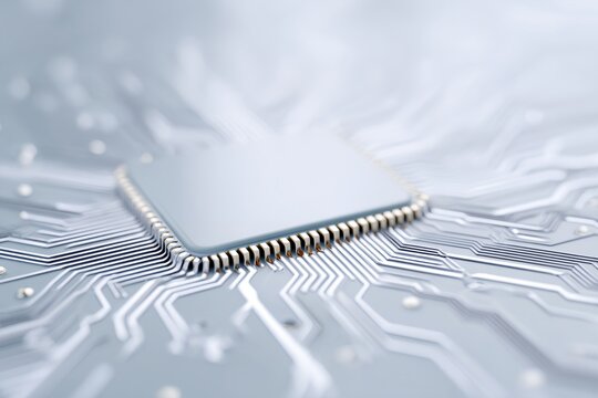 Computer chip with a white background