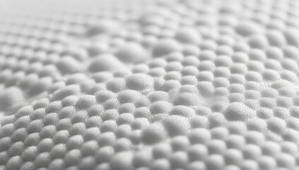 Naklejka premium Close-up view of a textured, white surface. Rounded, closely-packed bumps cover the image
