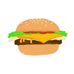 hamburger isolated on white background