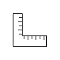 Vector Outline Icon of Ruler for Measurement and Design