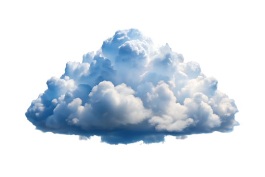 Fluffy White Cloud Isolated Detailed Cumulus Formation Weather Element Pure Air Sky Dream on transparent background