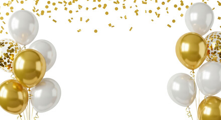 Isolated Balloons and Confetti © Sergiu