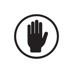 Hand Stop Warning Circle Vector Icon