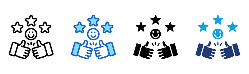 Satisfaction icon Multi Style Vector Illustration