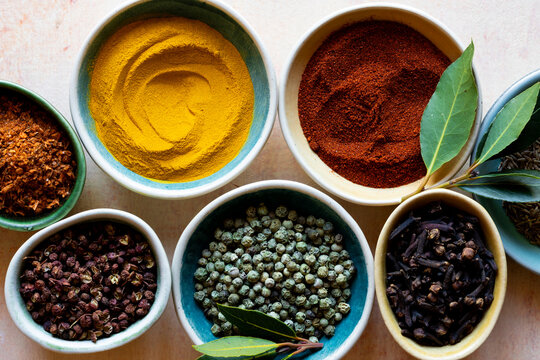 Dry spices powder and ground spices for cooking