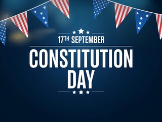 Celebrating constitution day on september 17th with american flag bunting and festive decorations