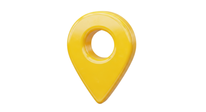 Isolated Yellow Map Pointer Icon