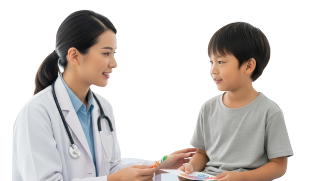 healthcare Doctor Patient Consulting with patient doctor Drawing Young child Drawing. medical