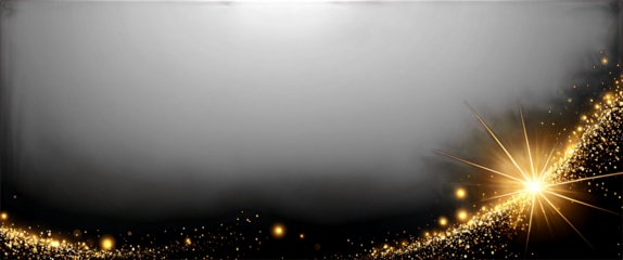 Bright golden sparks burst from a festive sparkler illuminating a dark night sky with bokeh lights