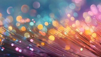 Abstract vibrant fiber optics background