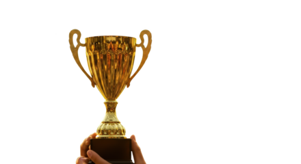 in winner Trophy award Victory gold Golden trophy Held golden High Victory.