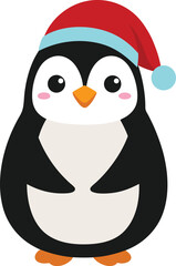 penguin in winter clothes