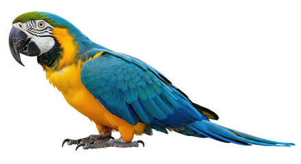 Isolated Blue and Yellow Macaw