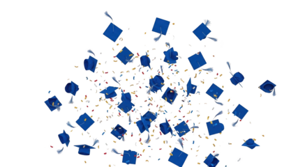 Caps Confetti mortarboard and Graduation caps Celebration. Celebration tassel cap graduation