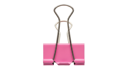 Isolated Pink Binder Clip